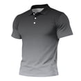 thumbnail image 7 of Sorvello Polo Shirts for Men Short Sleeve Button Down Collar Gradient Shirts Moisture-Wicking Athletic Men's Golf Polo Shirt Dark Gray S, 7 of 7