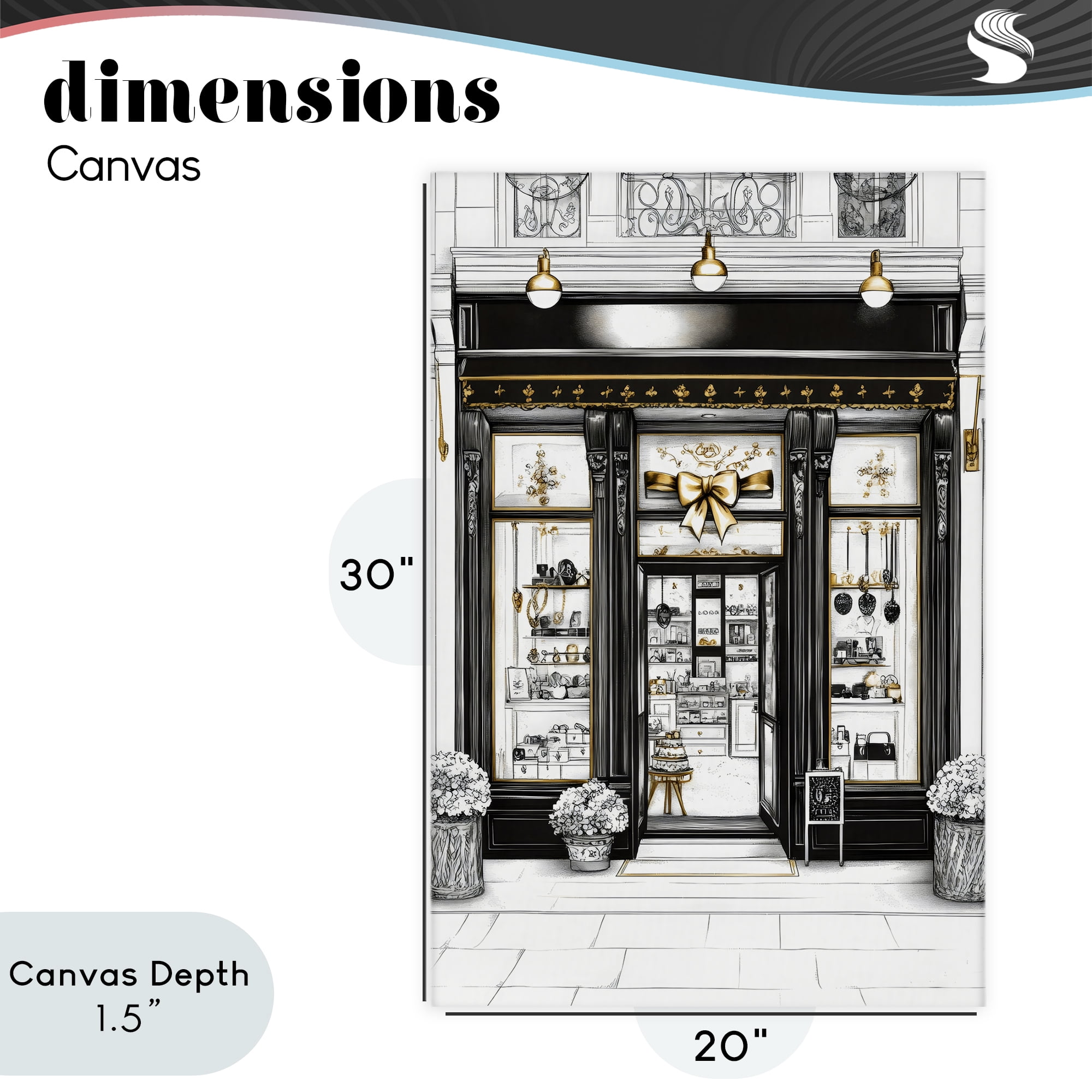 Stupell Industries Glam Paris Shop Facade Canvas Wall Art, design by Petal Prints Design