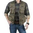 thumbnail image 4 of Rciityk Men's Fishing Vests Summer Outdoor Lightweight Work Photography Journalist Travel Vests Solid Zipper V-neck Vests Top - Spring/Summer Savings Clearance, 4 of 6
