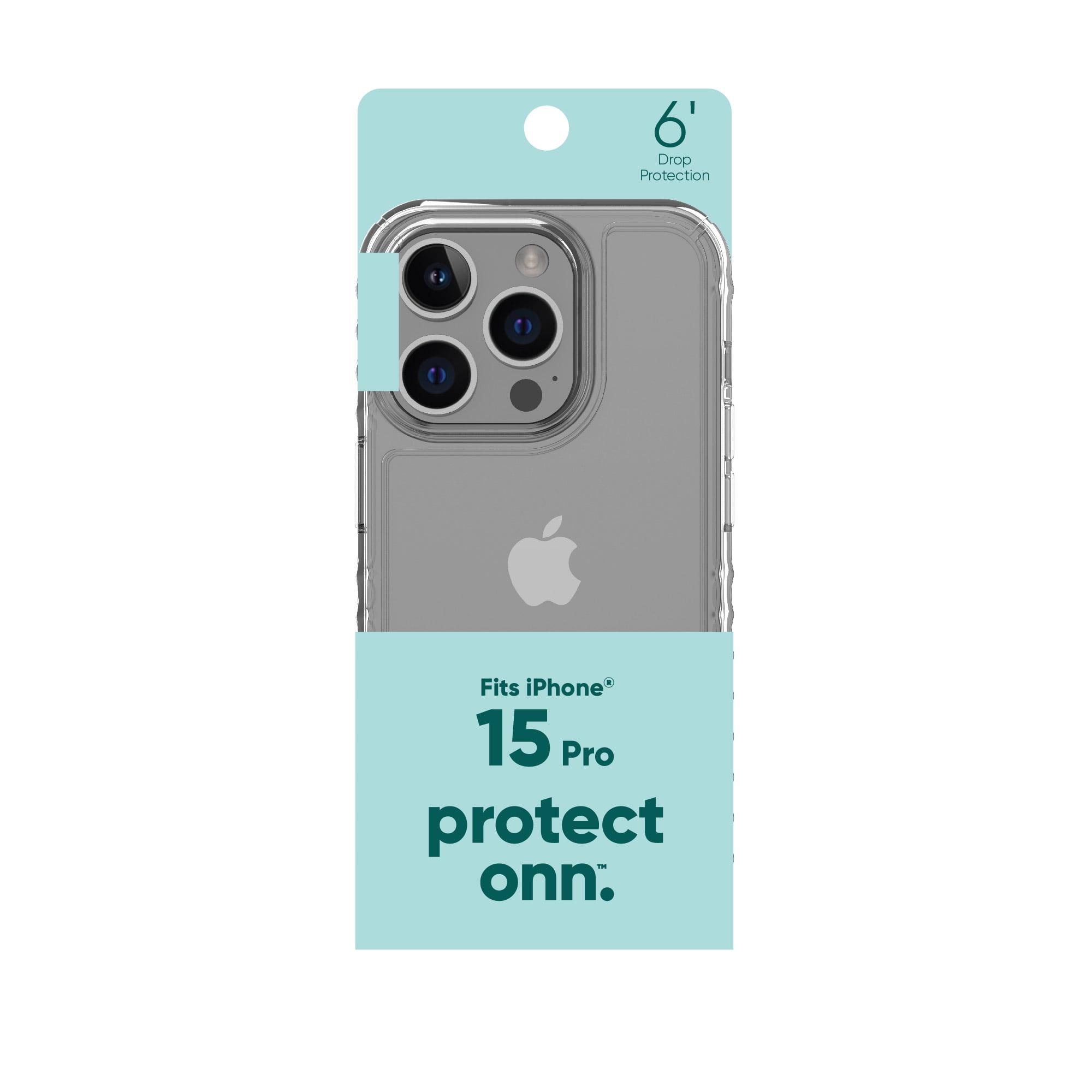 onn. Protective Gel Phone Case for iPhone 15 Pro - Clear