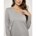 thumbnail image 4 of Real Essentials 3 Pack Women's Soft Cotton Long Sleeve Pajama Set with Pants - Lounge Sets for Women (Available In Plus), 4 of 6