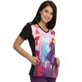 thumbnail image 4 of Tooniforms Scrubs Top for Women V-Neck TF637, S, Frozen 2, 4 of 7
