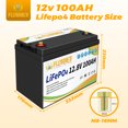 12V 100AH LiFePo4 Battery,100A BMS,Lithium Battery for Home Energy Storage,Trolling Motor,RV,Golf Carts,Solar,Boats,off Grid,15000 Deep Cycles