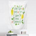 thumbnail image 1 of Saying Tapestry, When Life Gives You Lemons Make Lemonade Calligraphy Flowers and Leaves, Fabric Wall Hanging Decor for Bedroom Living Room Dorm, 5 Sizes, Green Yellow and Coral, by Ambesonne, 1 of 1