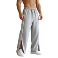 thumbnail image 2 of Men's Casual Pants Easy On Off Loose Fit Trousers Elastic Waist Stretchy Comfortable Daily Wear Grey XL, 2 of 4