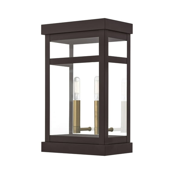 Livex Lighting Hopewell 2 Light Outdoor Wall Lantern in Bronze