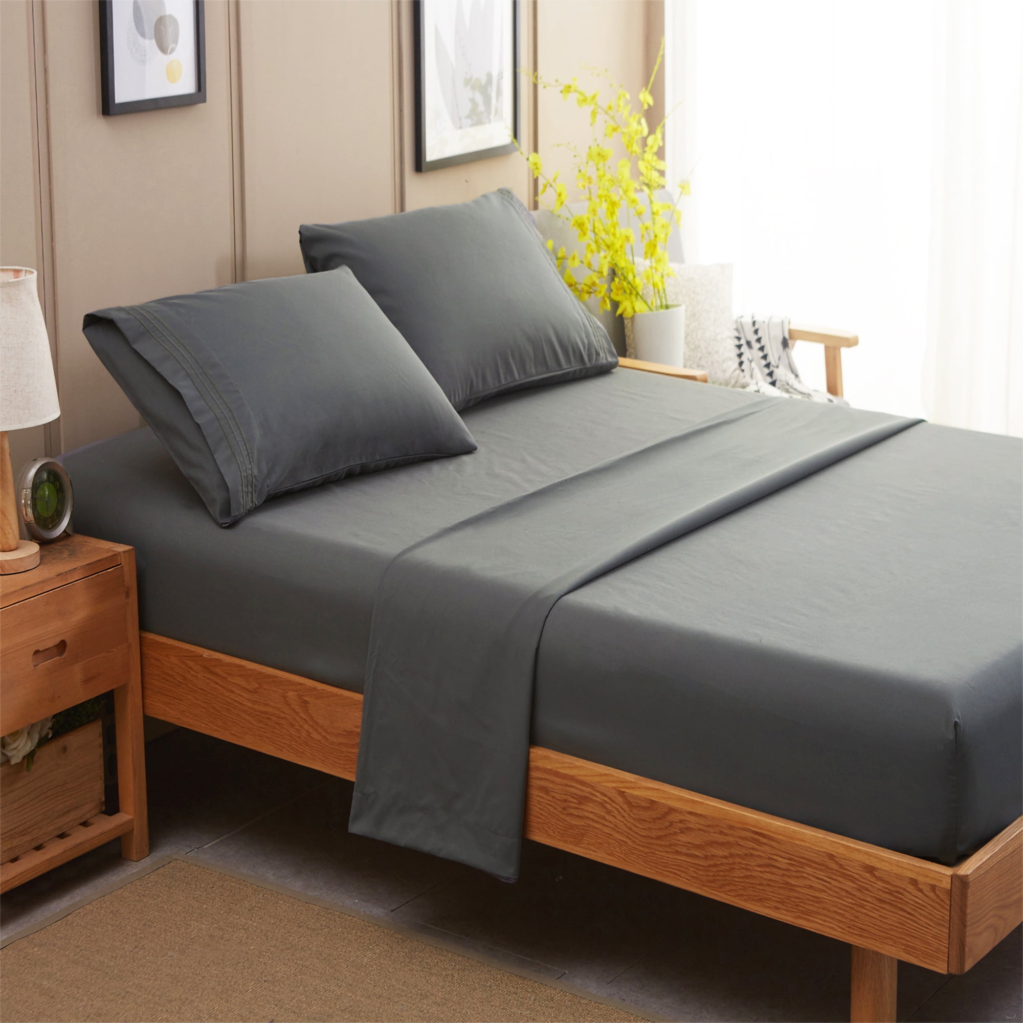 Sonoro Kate 1800 Thread Count Microfiber Bed Sheet Set, Deep Pocket 4