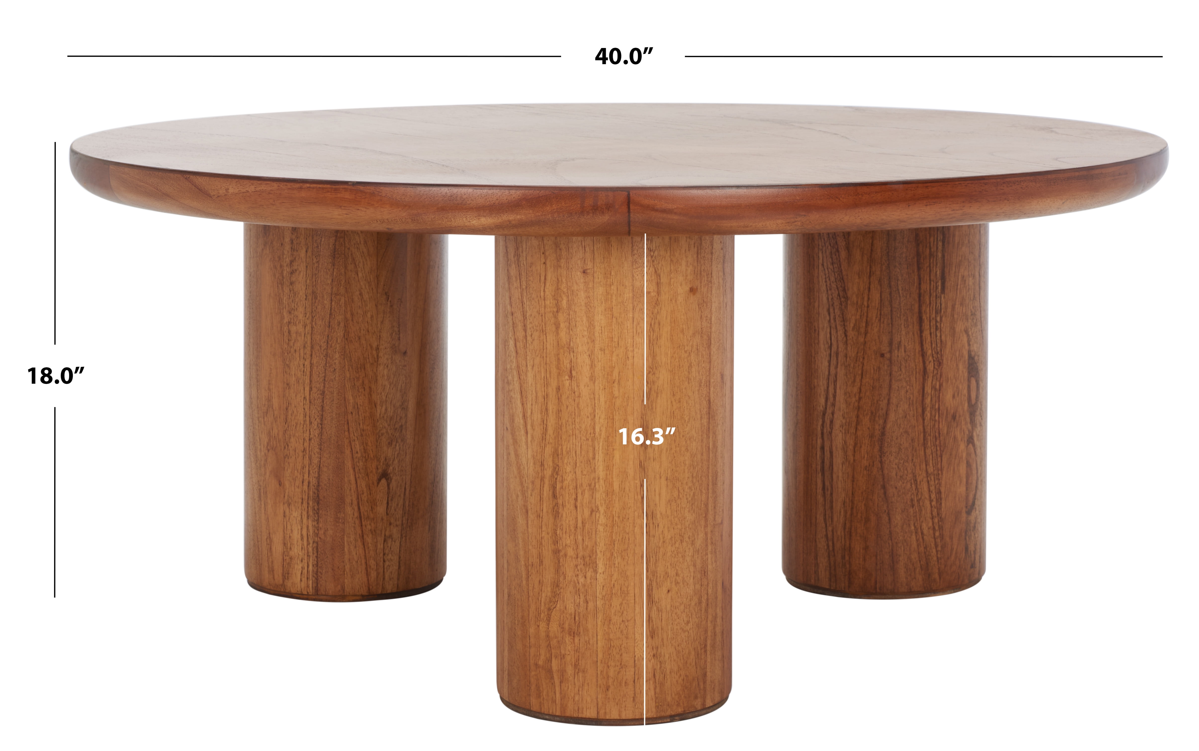 SAFAVIEH Mork Modern Style Natural Round Wood Coffee Table (40 in. W x 40 in. D x 18 in. H)