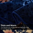 thumbnail image 6 of Heavy Thick Fleece Blanket King Size, 9lbs,1 Ply Silky Soft Warm Flower Embossed Raschel Winter Blanket, Minky Soft Plush Blanket for Sofa Bed, 85"x95", Navy Blue, 6 of 7