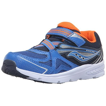 Saucony Baby Ride – Scarpe Sportive Per Bambini (Primi Passi E Little Kid) – Grigio/Lime – Chiusura A Strappo – Tomaia In Pelle – Misura 5.5 M US Toddler - 3