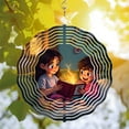 thumbnail image 3 of Metal Hanging Wind Spinners & Chimes - Elegant Circular Pattern Design for Yard & Garden Decor Adds Whimsical Charm & Movement, 3 of 6