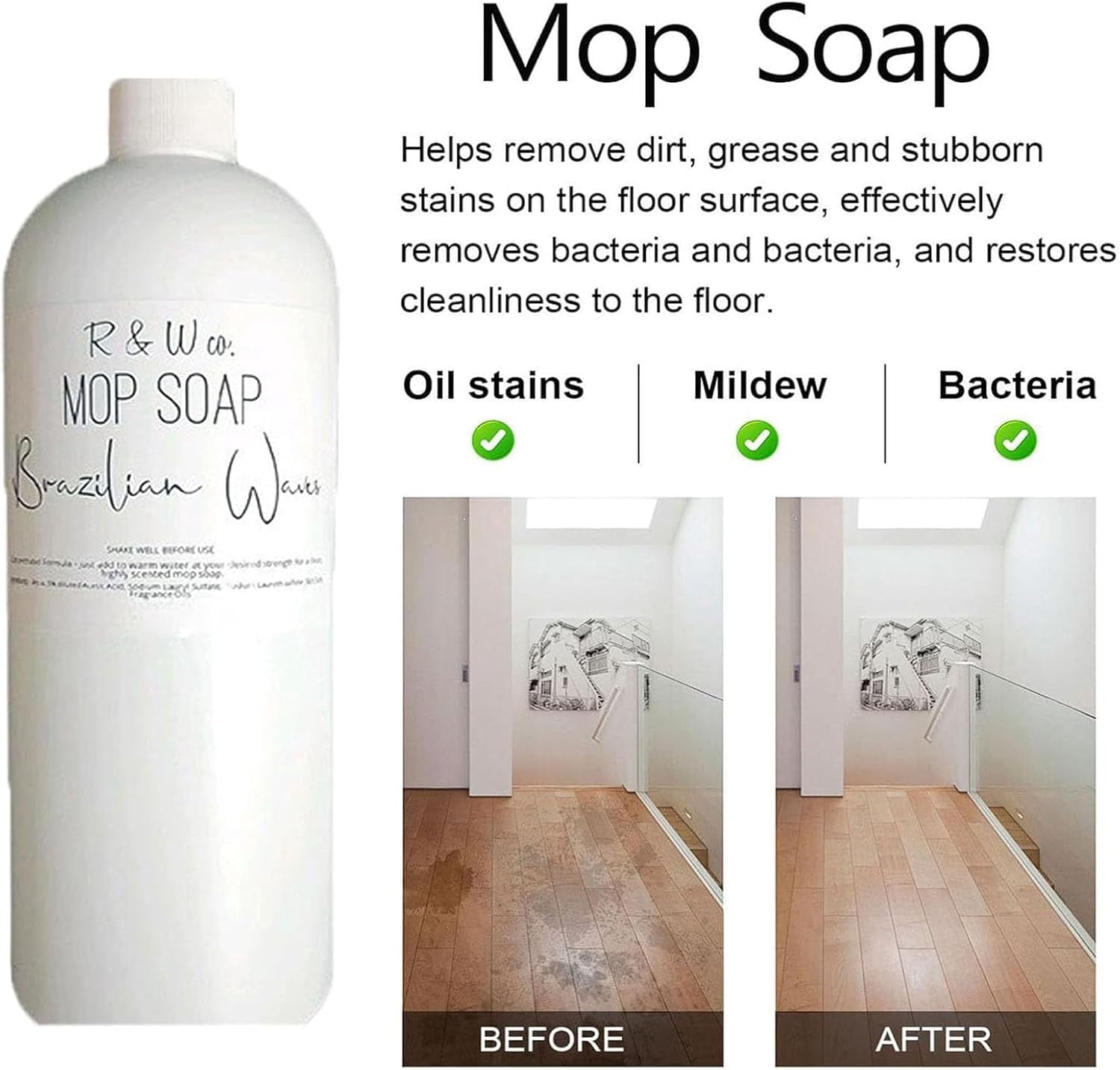 Brazilian Waves Mop Soap , Brazilian Waves Mop Soap R&W, Mop Soap For Floor Cleaning, Multipurpose Mop Soap For Home Cleaning for Floors of Various Materials (2, 120ml)