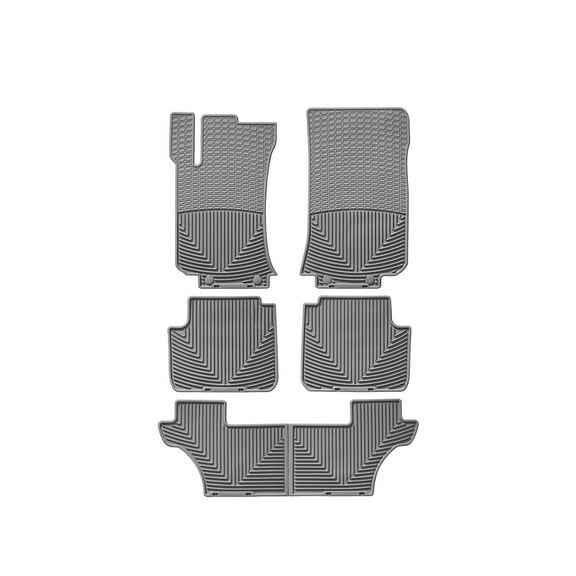WeatherTech All-Weather Floor Mats compatible with Mercedes R 63 AMG, R-Class - Complete Set (1st, 2nd, & 3rd Row), Grey