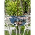 thumbnail image 4 of Outdoor Tablecloth with Umbrella Hole Zipper Happy Father's Day Round Tablecloth 60" Waterproof Outside Table Cloth Blue Gnomes Floral Linen Patio Table Cover Tablecloths for Picnic Party, 4 of 8
