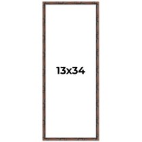13x34 Frame Brown Bamboo with Dark Coffee/Walnut Finish | Solid Wood Picture Frame Width 0.75