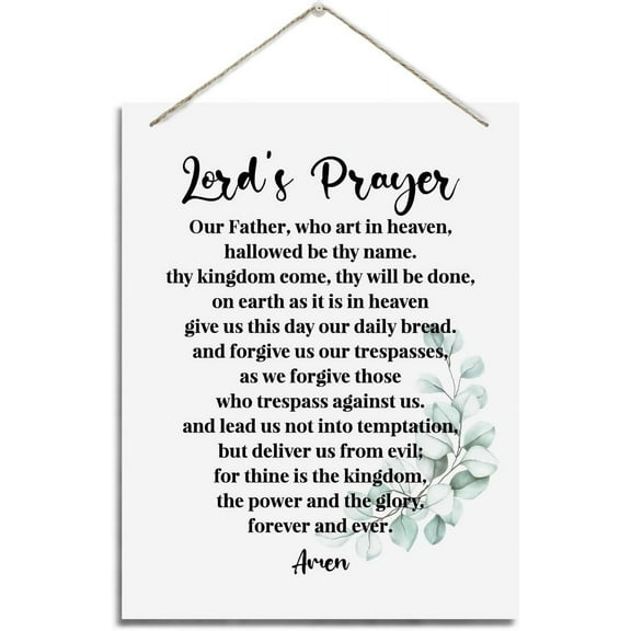 Wood Sign 8x10 Inch Wall Decor Decorative Hanging Wood Signs Religious Wall Decor Christian Artwork For Home Farmhouse Decor Lord'S Prayer Wall Sign Our Father Who Art In Heaven Hallowed Be Thy Name