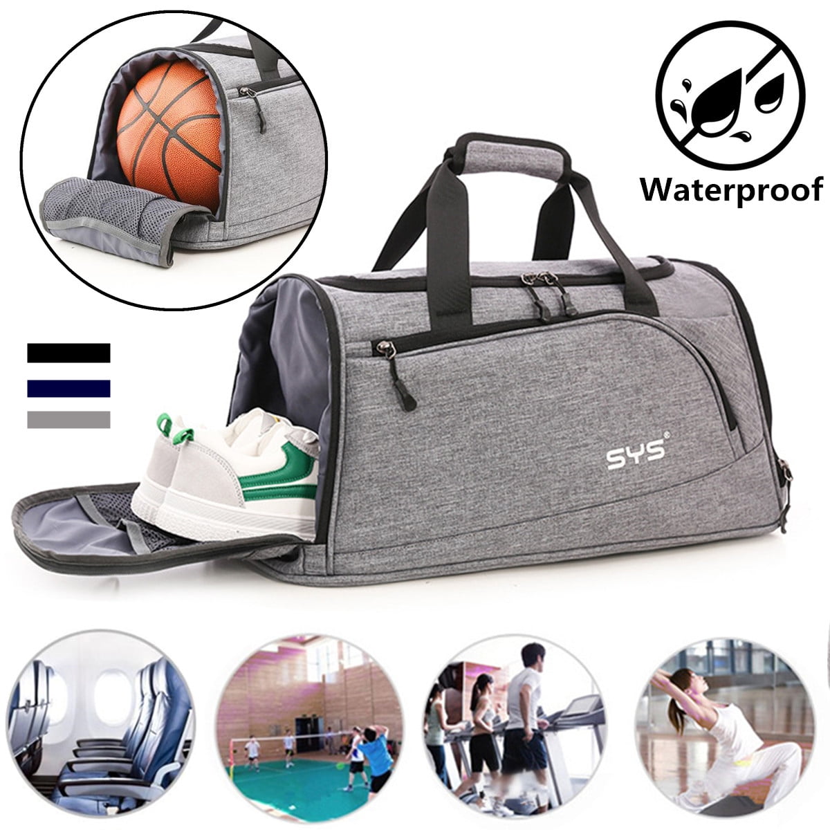 LDPT Gym Duffle Bag Waterproof Sport Travel Handbag Tote Large With Shoe Compartment Walmart