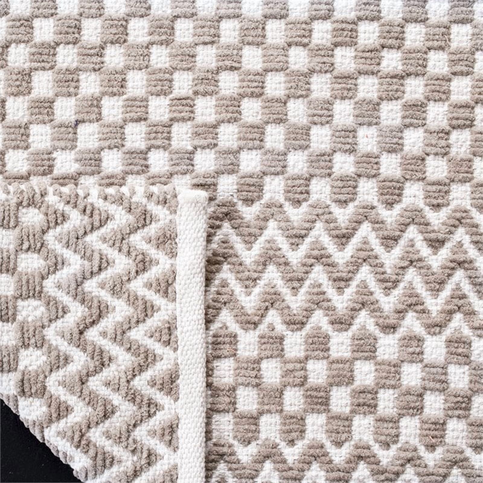 SAFAVIEH Boston Peter Geometric Cotton Runner Rug, Taupe, 2'3" x 7'