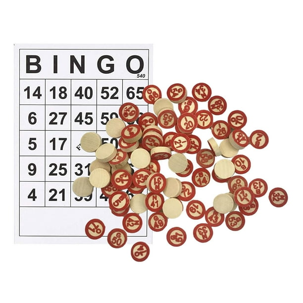 Ensemble de jeux de bingo - Cartes de bingo avec jeu de jetons de