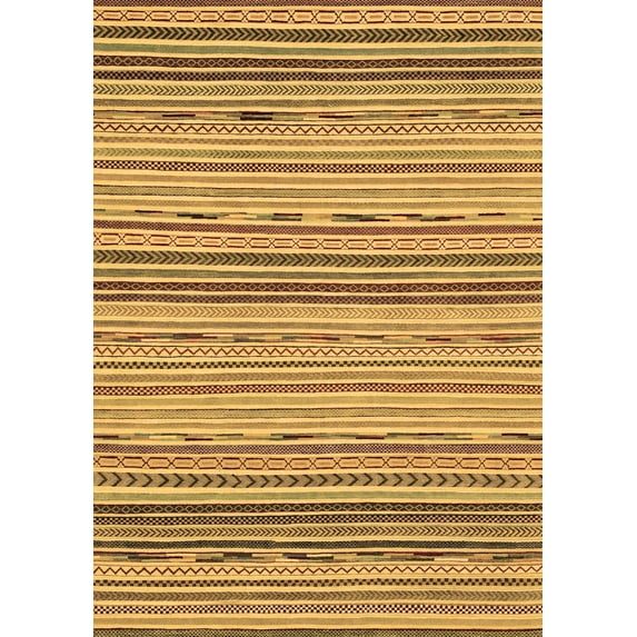 Ahgly Company Indoor Rectangle Abstract Brown Modern Area Rugs, 2' x 5'