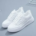 thumbnail image 4 of Womens Shoes,Casual Sneakers Fashion Lace Up for Daily Wear Breathable Lightweight Casual Sneakers for Running Walking,Shoes for Women,White,5, 4 of 8