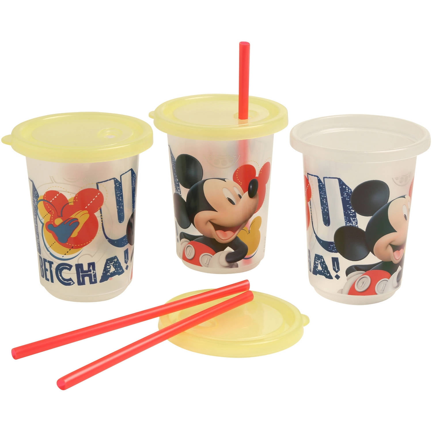 Disney Mickey Mouse Clubhouse Reusable Straw Cups, 3 Piece