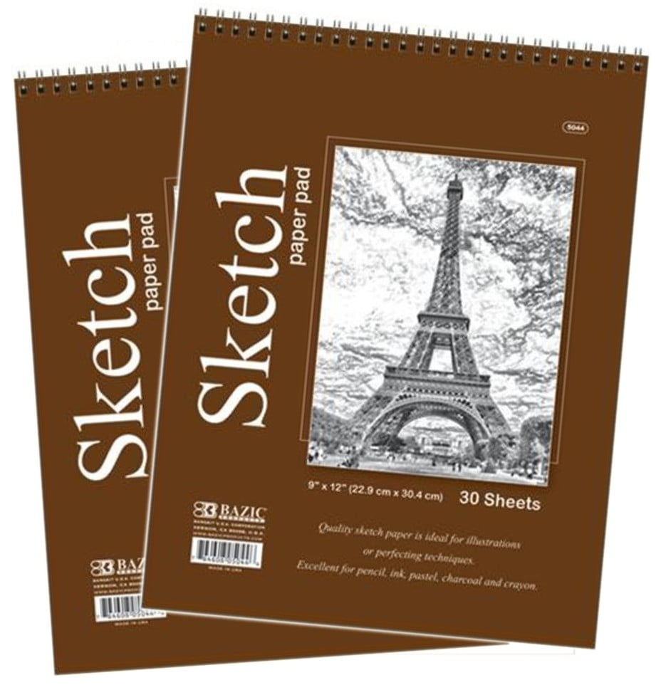 set of 2 pcs, 9" × 12" 30 Sheets Standard size Sketch Book Paper Pad