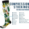 thumbnail image 4 of Coolnut 1 Pack St. Patrick's Day Clover Compression Socks for Women Men, Knee High Stockings for Athletic Sports,Running,Travel, 4 of 7