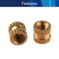 thumbnail image 3 of HUGFEGWE M2x3mm Female Thread Knurled Nuts Hx3.2mm OD Brass Threaded Insert Embedment Nuts Hydraulic Welded Joint Injection Molding Assortment Kit for 3D Printing Injection Molding 20PCS CJB91-25047, 3 of 8