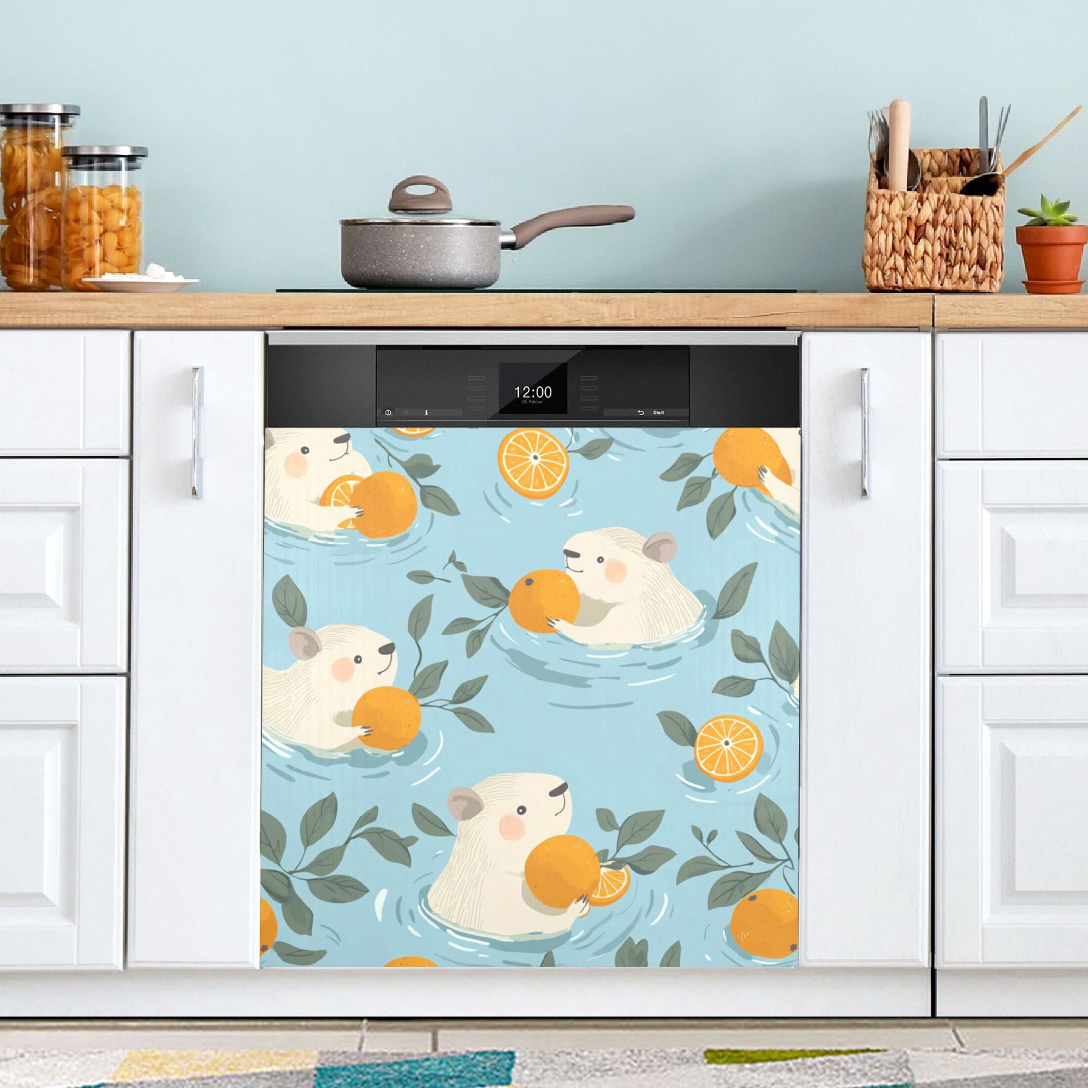 Dishwasher Magnetic Sticker 23x26 Inch Refrigerator Magnetic Sticker Washing Machine Magnetic Sticker Kitchen Panel Magnetic Sticker Home Decor Cool Cartoon Mizasse