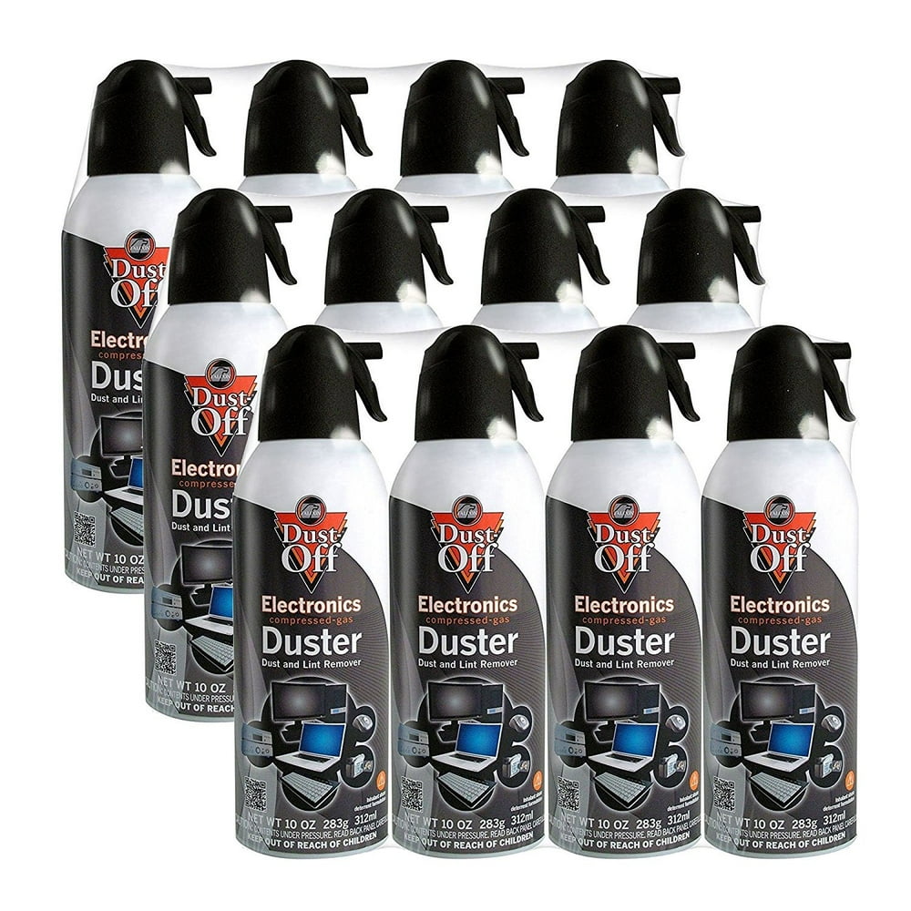 DustOff Disposable Compressed Gas Duster, 10 oz Cans 12 Packs