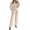 Beige, variant on Fashion Long Sleeve Tops & Straight Pant Outfits Women's Casual Hight Waist Solid Suits Elegant Commuting O-neck 2 pieces Sets