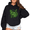 Black-2, variant on Women's St Patrick Day Clover Cat Silhouette Graphic Comfortable Hoodie Casual Hooded long-sleeved Black S-2XL