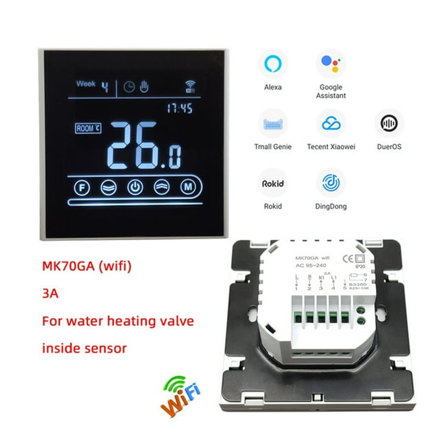 3A Water Floor Heating System Smart WIFI Thermostat Central Heating Wiring Centres Hub Controller Actuators For Gas Boiler ,Easy to Install