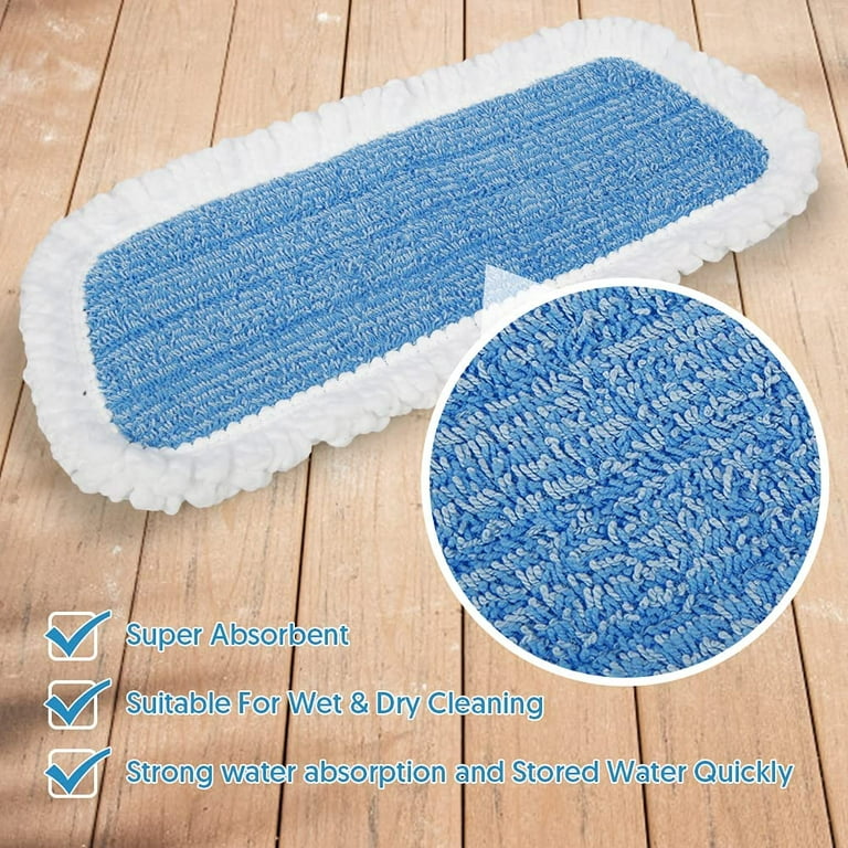 Replacement Microfiber Pad for Rubbermaid Commercial 18 Inch Mop Head - 10  Pack Wet & Dry Commercial Cleaning Refills Reusable Mop Refills Fit for Any