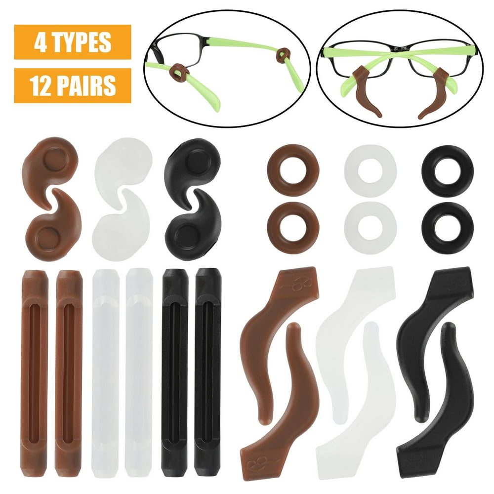 12 Pairs Eyeglasses Retainers, Soft Silicone AntiSlip Eyeglass Holder