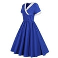 thumbnail image 2 of asdoklhq Womens Plus Size Clearance Dresses,Women's 1950s Retro Dress Short Sleeve Vintage Swing Dress, 2 of 8