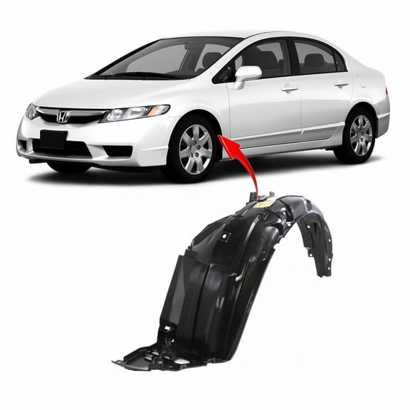 DCP Fender Liner Driver Side for Honda Civic Sedan 2006-2011 HO1248134 74151SNAA00