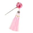 thumbnail image 1 of Palillo del borla de la vendimia Macarena Flor Clásica China Hecha a Mano con Flecos rosado, 1 of 7