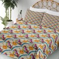 thumbnail image 3 of Ambesonne Emoji Fitted & Top Sheet Set with Sham, Boho Floral You Are Loved, Pale Khaki and Apricot, 3 of 5