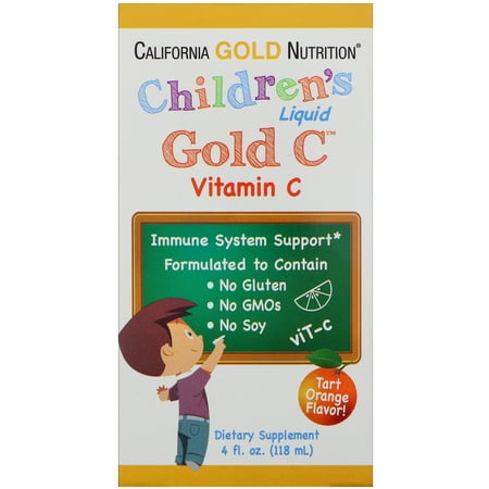 California Gold Nutrition  Children s Liquid Gold Vitamin C  USP Grade  Natural Orange Flavor  4 fl oz  118