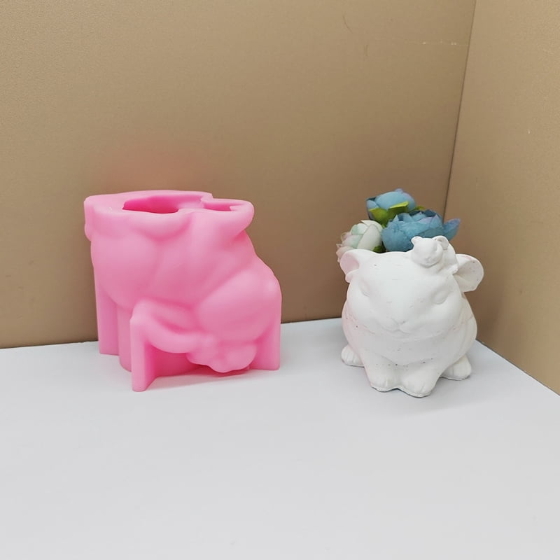 Silicone Mold DIY Flower Pots Casting Mould Succulent Planter Molds Rabbit Shaped Pen Holder Moulds Epoxy Resin Molds