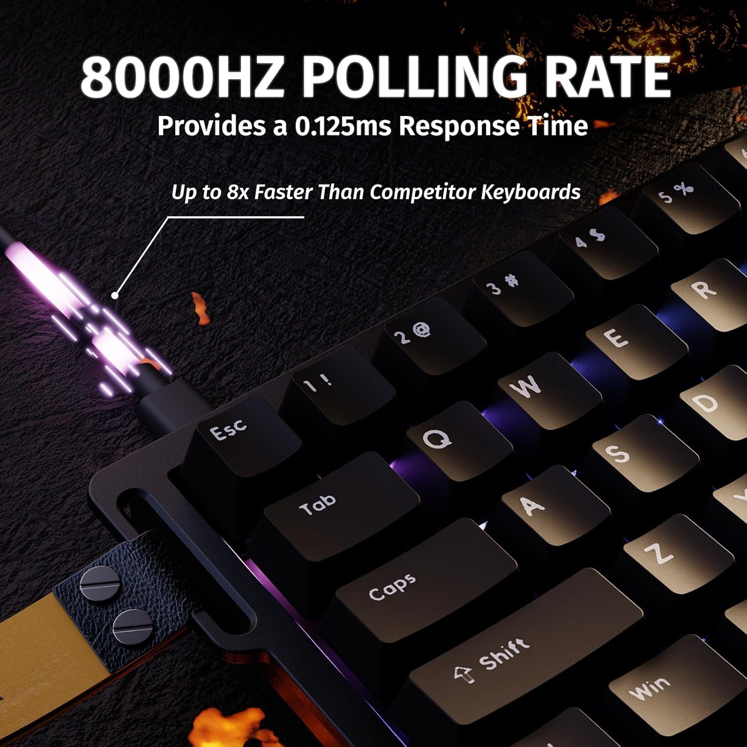 ATTACK SHARK X68 HE Rapid Trigger Keyboard Magnetic Switch, 60% Wired 8KHz Magnetic Keyboard With 0.01mm RT Accuracy, Support RT/Snap Tap/DKS/MT/TGL