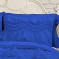 thumbnail image 3 of D.N.G. BEDDINGS 800 Thread Counts, 100% Egyptian Cotton, 550 GSM Microfiber filled Quilt Ruffled With Small Pom Pom Textured 5 Piece King/Cal-King Size Comforter Set, Royal Blue, 3 of 6