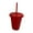 Red, variant on Christmas Straw Cup Festive Reusable PP Solid Color Drinking Tumbler with Lid for Home