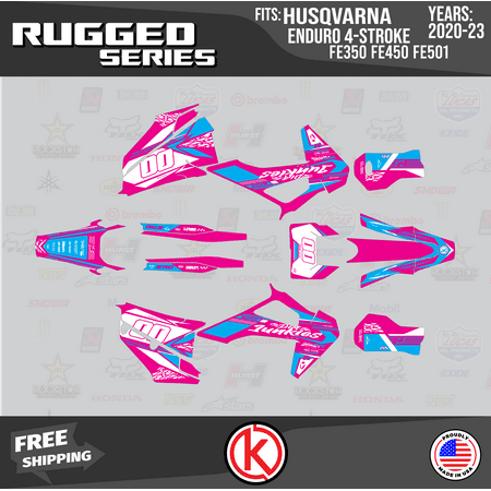 Kalair GFX Graphics Kit for Husqvarna Enduro 4-STORKE FE350 FE450 and FE501 (2020-2023) Rugged Series