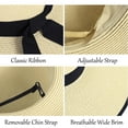 thumbnail image 5 of Womens Sun Hat For Large Head Roll Up Sun Hats For Women Floppy Straw Hats For Women Beach Pool Hats For Women Sunscreen Hat,Beige, M/L, 5 of 5