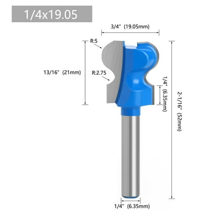 

6mm 1/4\ Double Finger Router Bits for Wood Milling Cutter Industrial Grade Bit