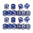 thumbnail image 1 of De Dados Translúcidos Para s De 40 Piezas, 6 Caras, 16 Mm, Rojo Pepitas Doradas - 20pcs Azul + plata Hugo Dados de juego opacos, 1 of 9