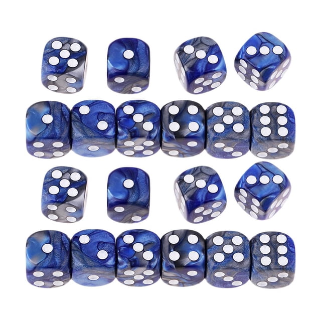 De Dados Translúcidos Para s De 40 Piezas, 6 Caras, 16 Mm, Rojo Pepitas Doradas - 20pcs Azul + plata Hugo Dados de juego opacos